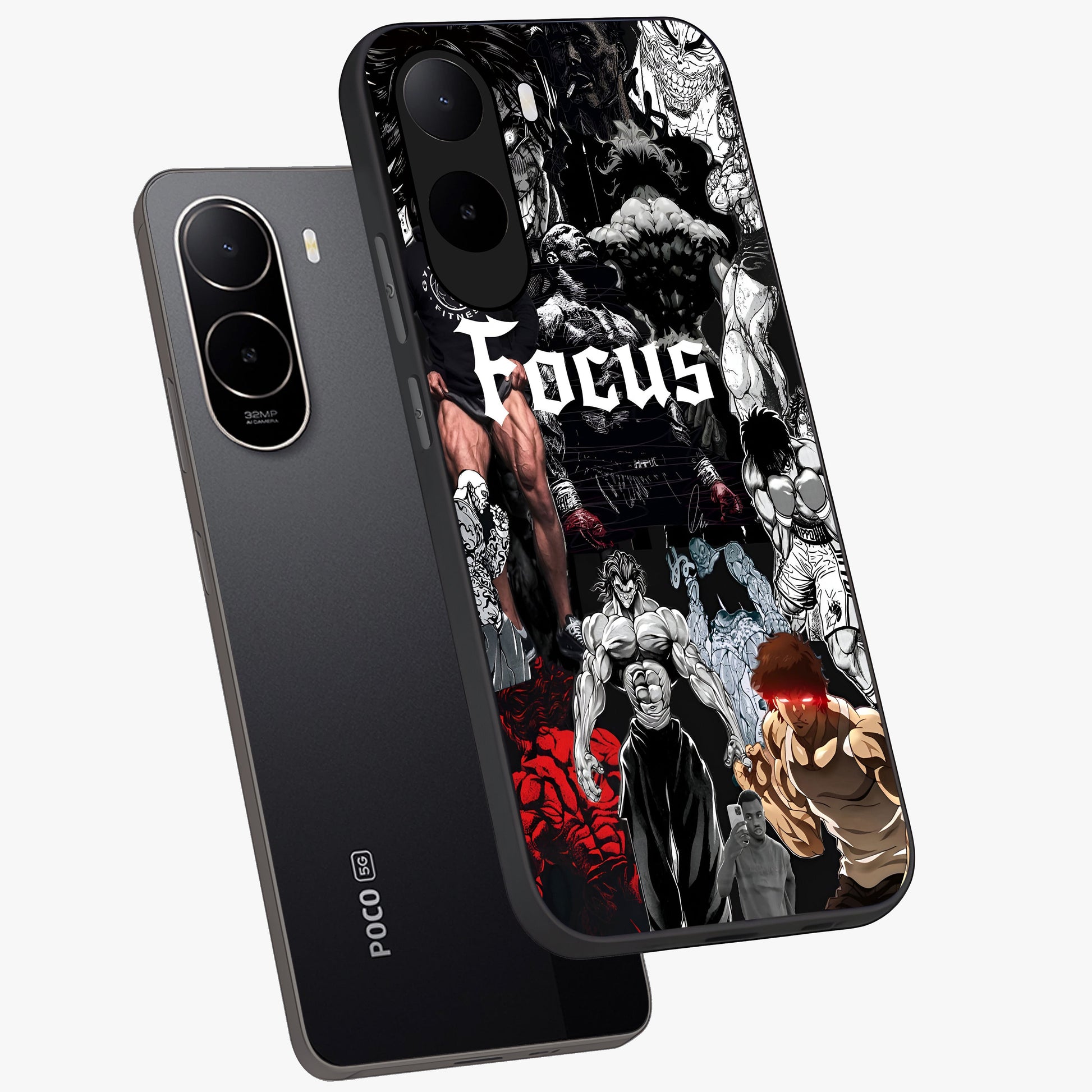 Relentless Power Focus Glass Case displayed in angled mockup highlighting bold statement design with modern aesthetic style.