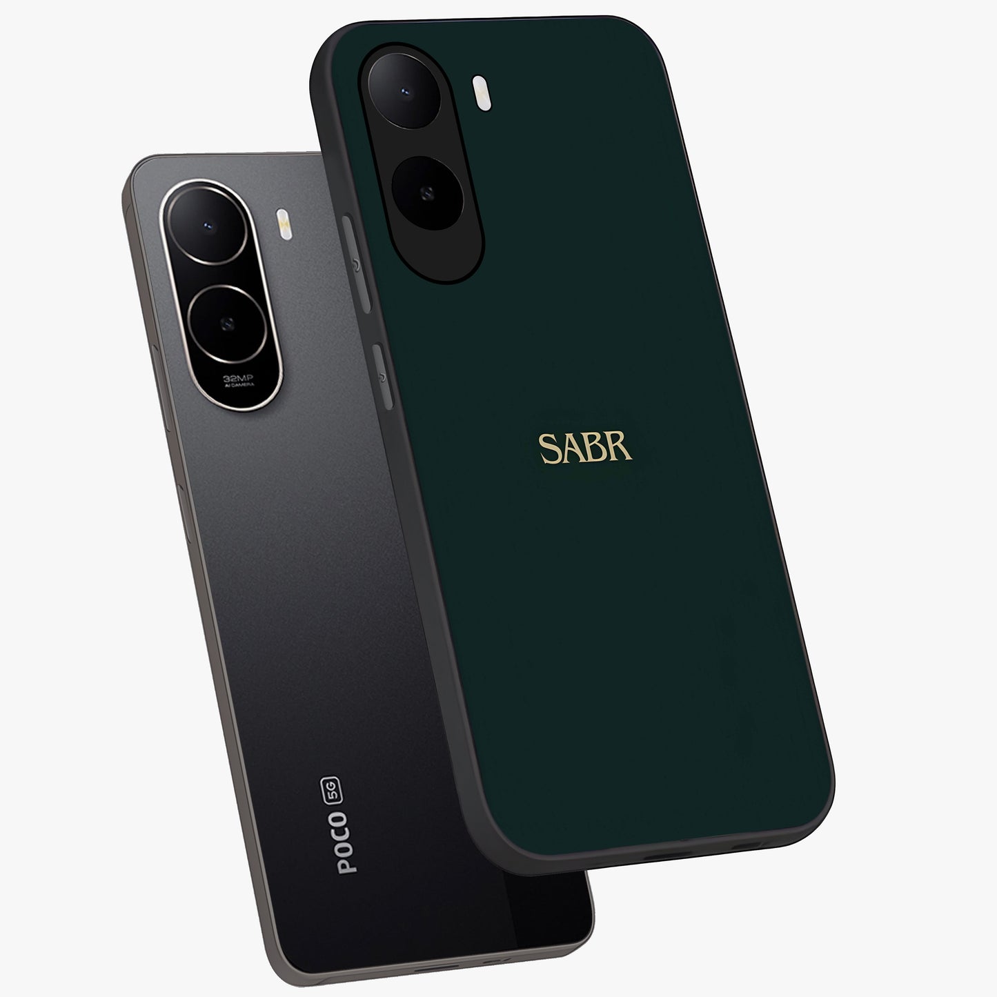 Sabr Minimal Patience Glass Case displayed in angled mockup highlighting simple inspirational design with clean aesthetic style.
