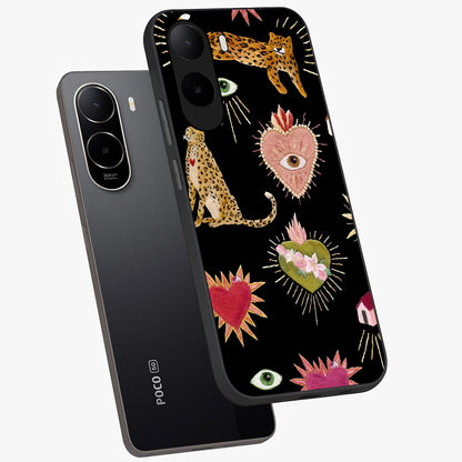 Sacred Jungle Heart Glass Case displayed in angled mockup highlighting lush tropical design with natural aesthetic style.