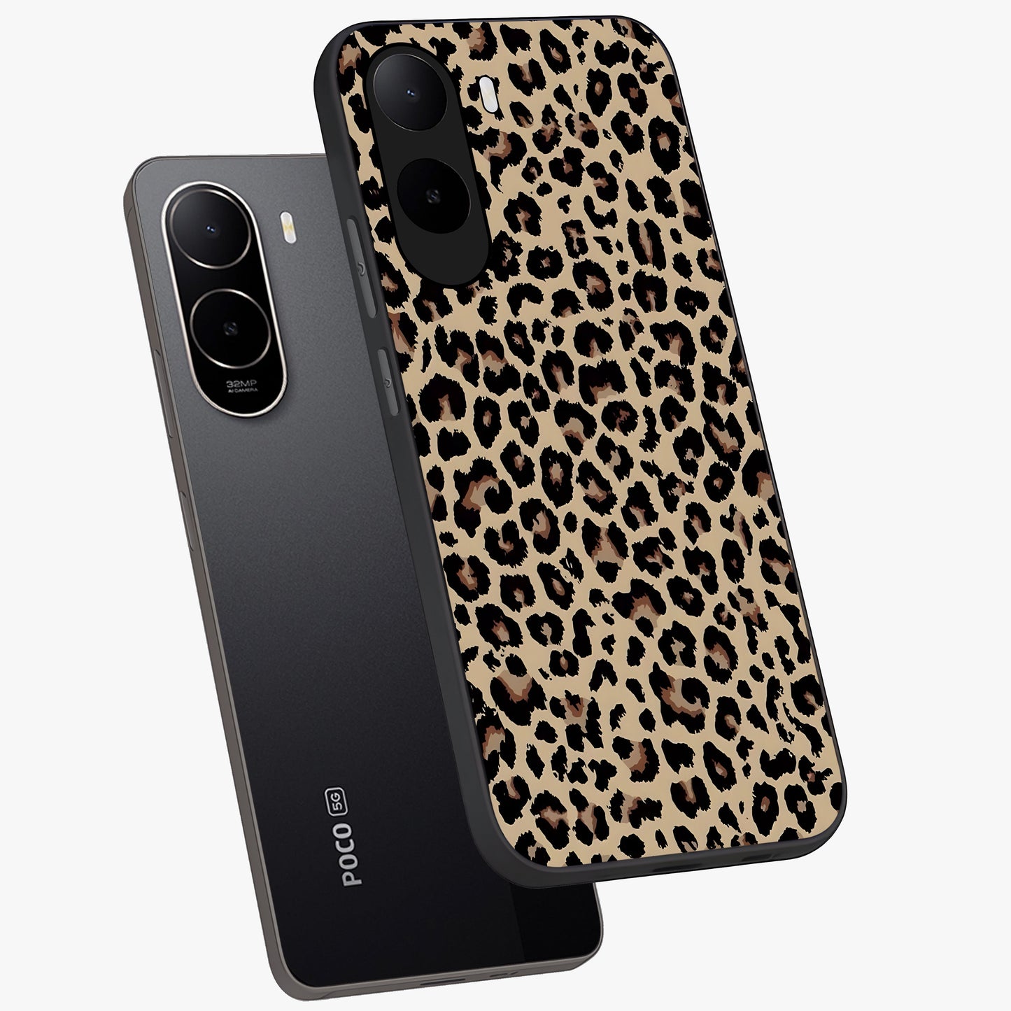 Savage Chic Pattern Glass Case displayed in angled mockup highlighting bold fashion inspired design with chic aesthetic.