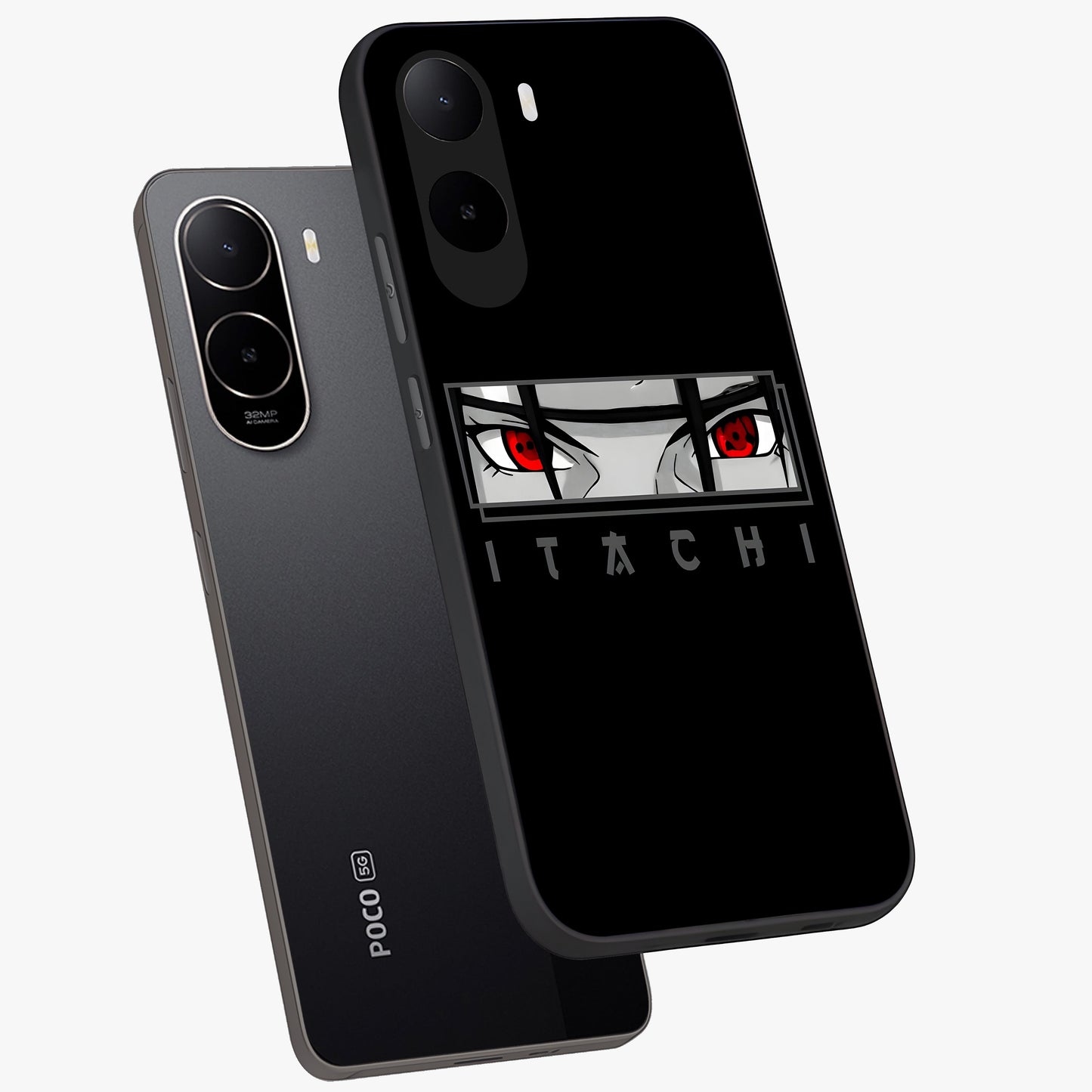 Scarlet Gaze Dominance Glass Case displayed in angled mockup highlighting intense visual design with bold scarlet aesthetic.