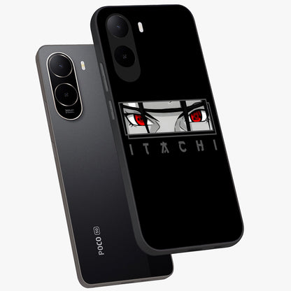 Scarlet Gaze Dominance Glass Case displayed in angled mockup highlighting intense visual design with bold scarlet aesthetic.