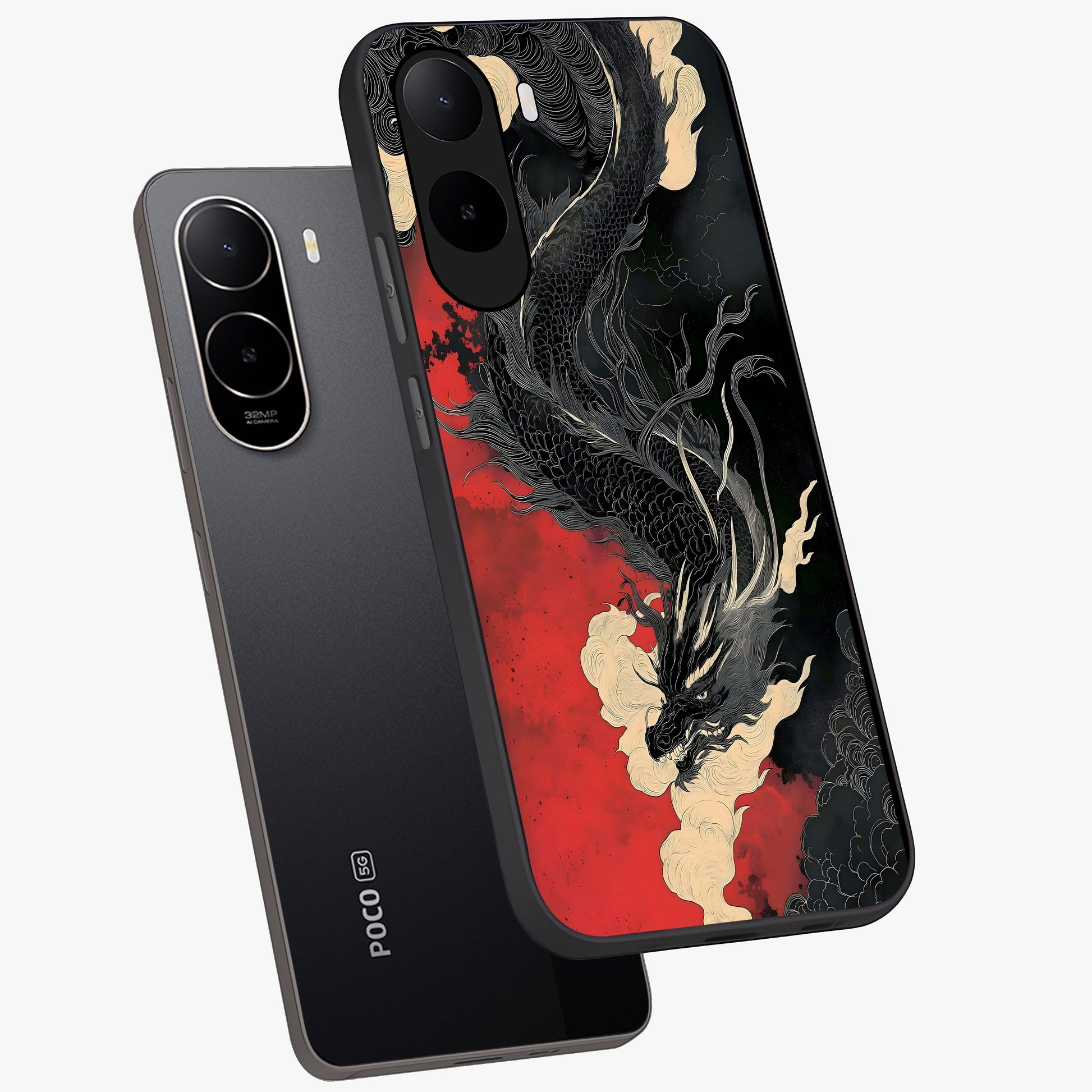 Shadow Dragon Fury Glass Case displayed in angled mockup highlighting powerful dragon illustration with dark fantasy aesthetic.
