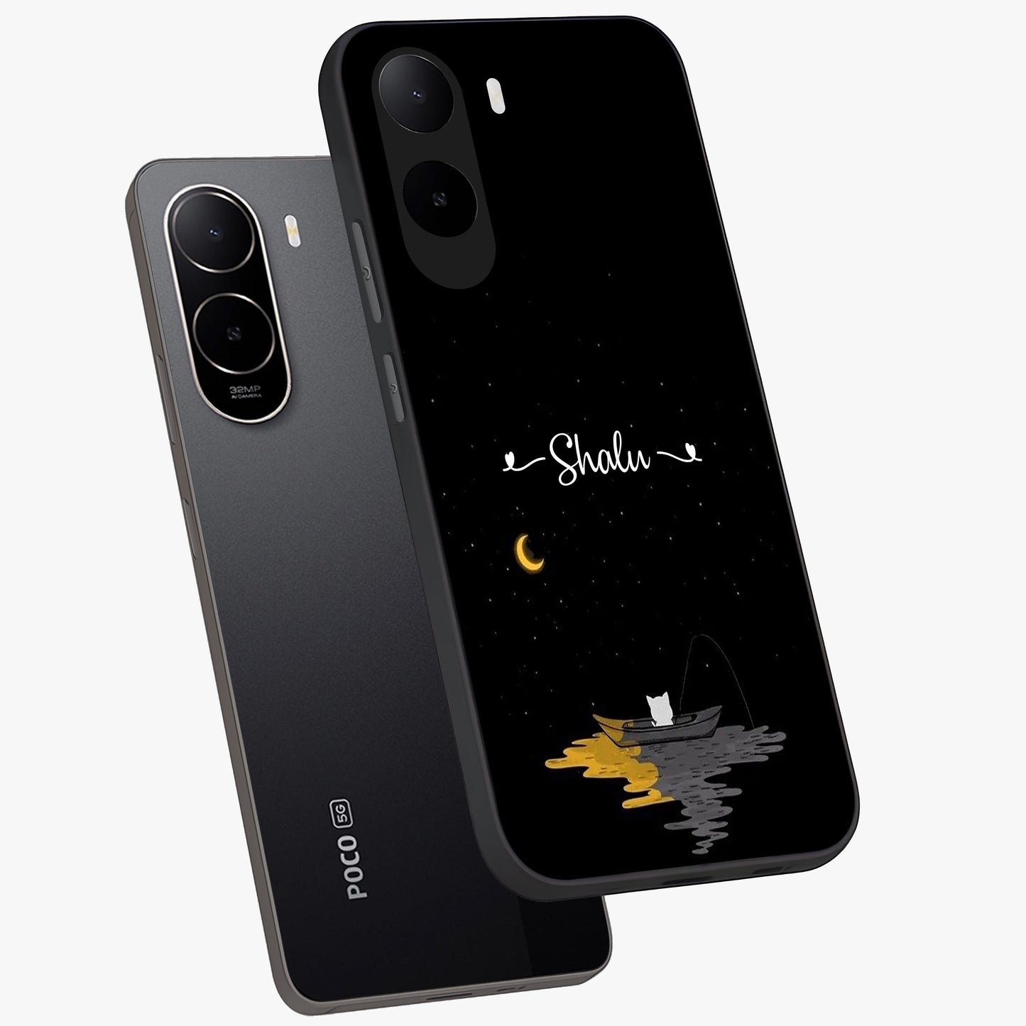 Silent Night Row Glass Case displayed in angled mockup highlighting peaceful evening design with dreamy night aesthetic.