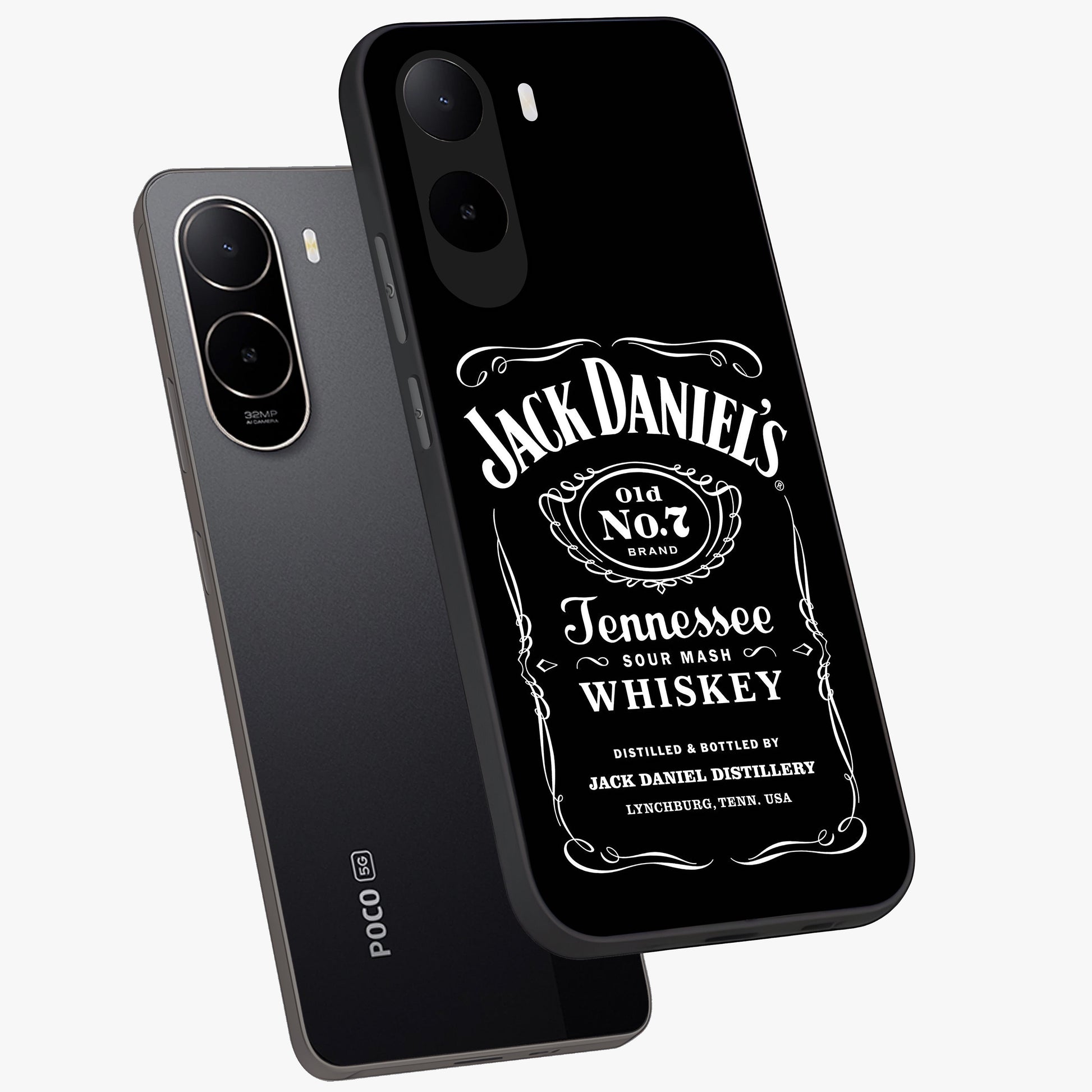 Vintage Whiskey Heritage Glass Case displayed in angled mockup highlighting retro beverage themed design with heritage aesthetic.