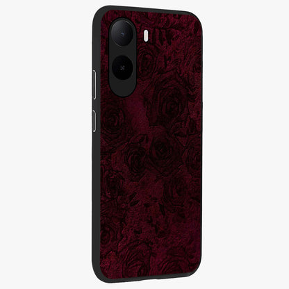Crimson Fade Flow Glass Case upright view showcasing dynamic crimson flow artwork with stylish abstract theme.