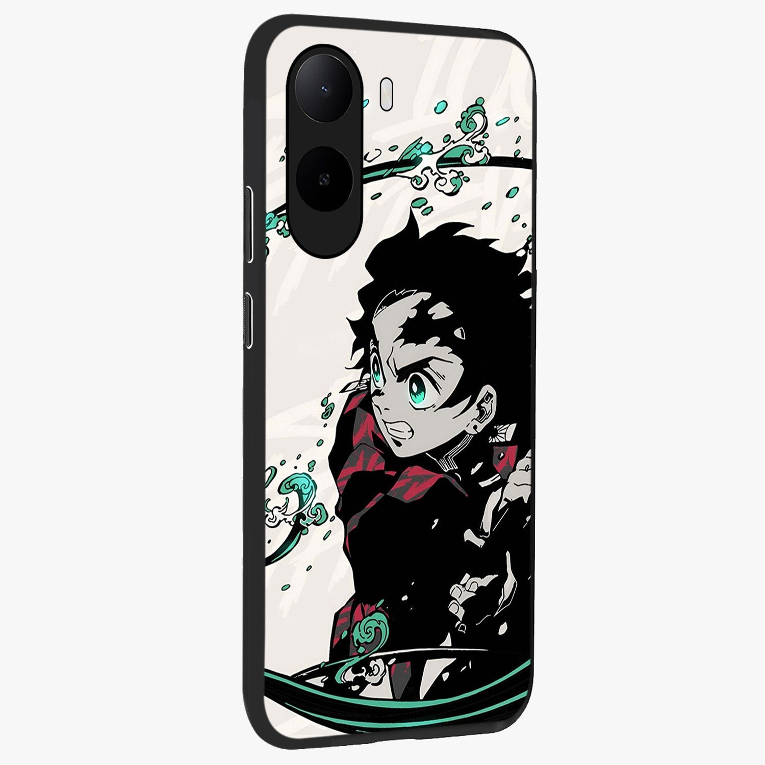 Demon Slayer Glass Case upright view showcasing powerful anime artwork with intense warrior theme.