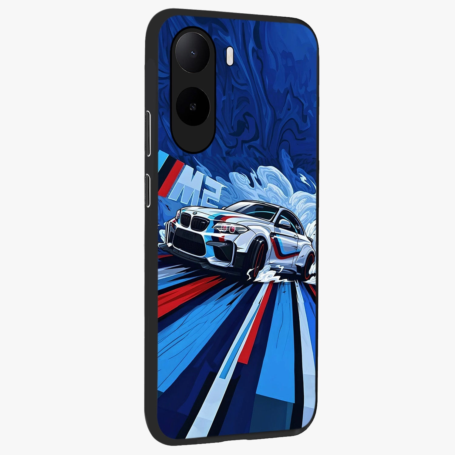 Drift Power Rush Glass Case upright view showcasing high speed racing artwork with bold automotive theme.