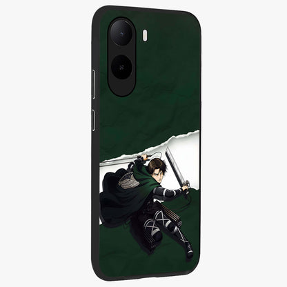 Emerald War Vanguard Glass Case upright view showcasing dramatic warrior artwork with bold fantasy theme.