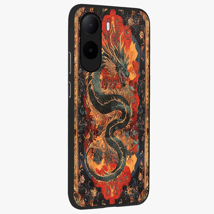 Inferno Dragon Soul Glass Case upright view showcasing intense dragon artwork with fantasy fire theme.