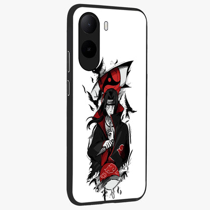 Itachi Limited Edition Naruto Anime Glass Case upright view showcasing intense anime artwork with powerful character theme.