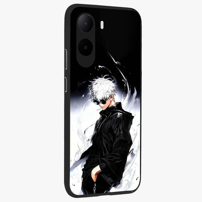 Limitless Shadow King Glass Case upright view showcasing bold shadow warrior artwork with epic fantasy theme.