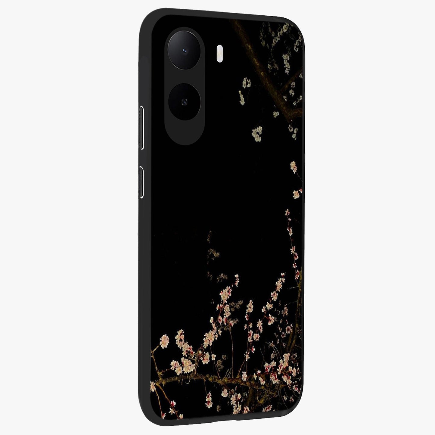 Petal Moon Light With Custom Name Glass Case upright view showcasing elegant floral moon artwork with personalized aesthetic.