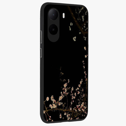 Petal Moon Light With Custom Name Glass Case upright view showcasing elegant floral moon artwork with personalized aesthetic.