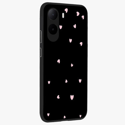 Pink Love Drops Glass Case upright view showcasing charming heart drop artwork with romantic playful theme.