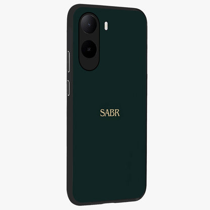 Sabr Minimal Patience Glass Case upright view showcasing calm minimalist artwork with motivational patience theme.