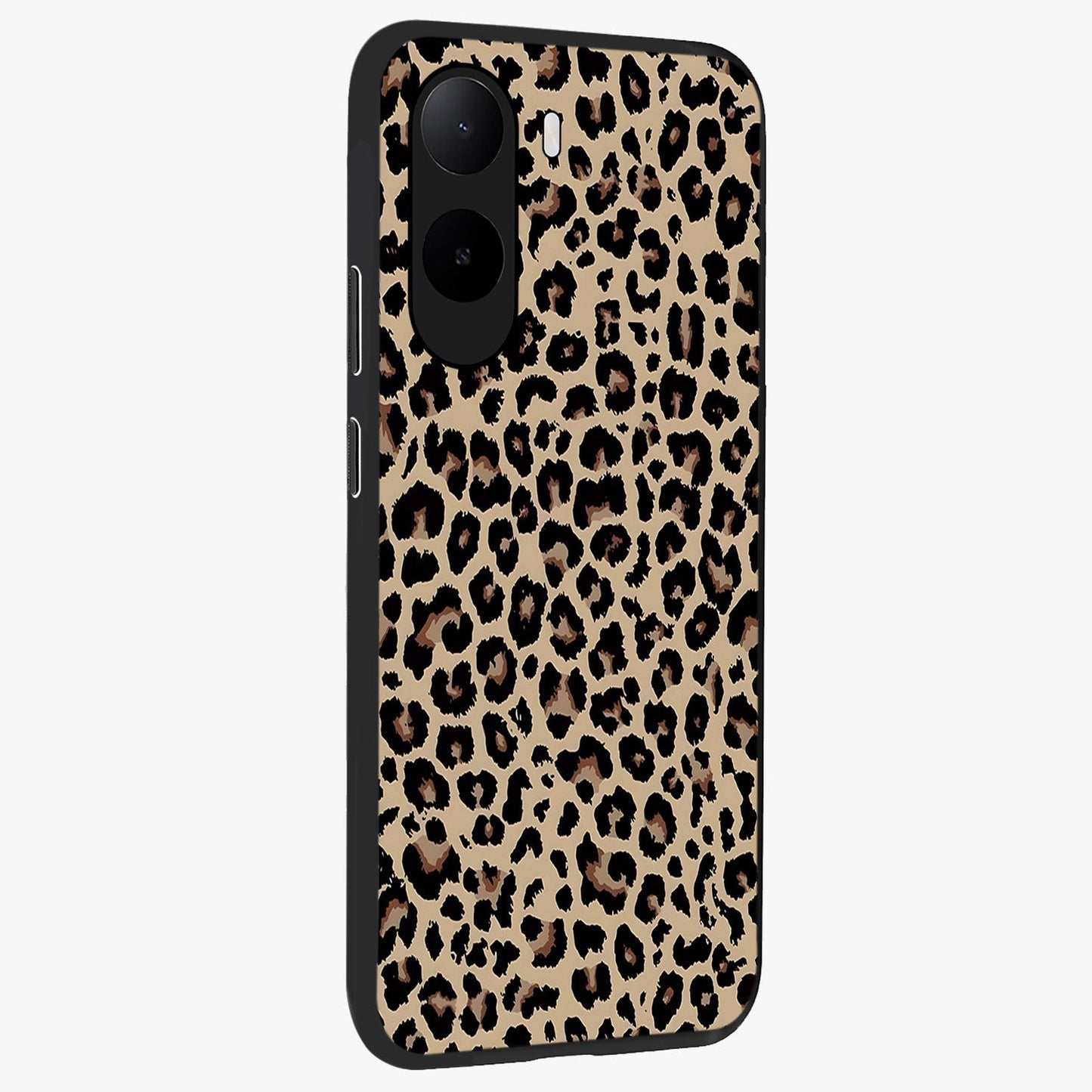 Savage Chic Pattern Glass Case upright view showcasing trendy decorative artwork with edgy fashion theme.