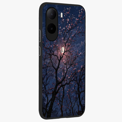 Twilight Sakura Serenade Glass Case upright view showcasing beautiful cherry blossom artwork with serene evening theme.
