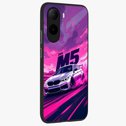 Velocity Drift Pulse Glass Case upright view showcasing powerful racing artwork with energetic motorsport theme.