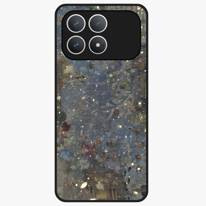 Aesthetic Astrolophia Glass Case showing flat back view with dreamy aesthetic design and glossy glass finish.