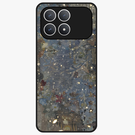 Aesthetic Astrolophia Glass Case showing flat back view with dreamy aesthetic design and glossy glass finish.