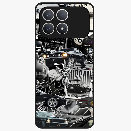 Aesthetic Dark Love Glass Case showing flat back view with dark romantic artwork and glossy glass finish.