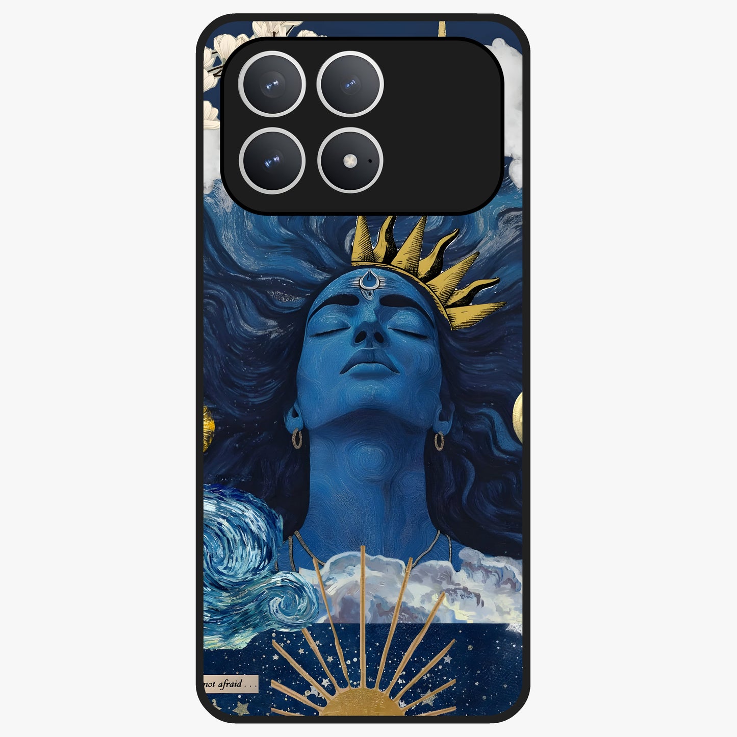 Aesthetic Lord Shiva Glass Case showing flat back view with divine Shiva artwork and glossy glass finish.