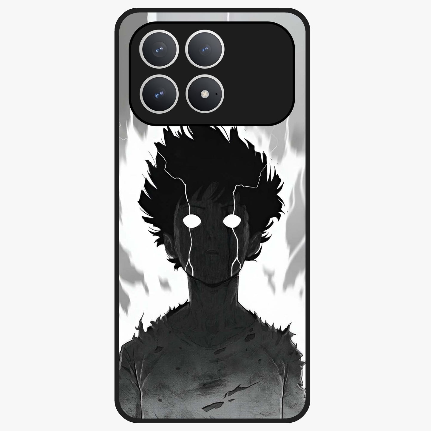 Awakened Inner Rage Glass Case showing flat back view with intense artistic artwork and glossy glass finish.
