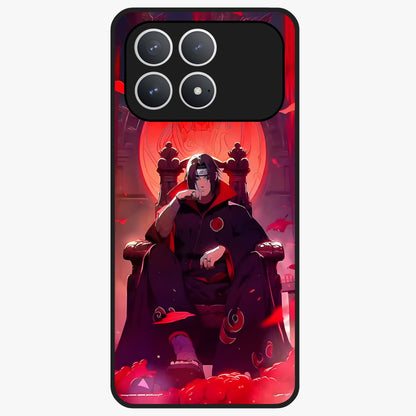 Blood Moon Sovereign Glass Case showing flat back view with mystical blood moon artwork and glossy glass finish.