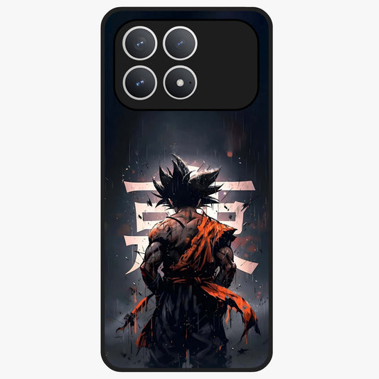 Dark Warrior In Rain Glass Case showing flat back view with warrior artwork in rainy atmosphere and glossy glass finish.