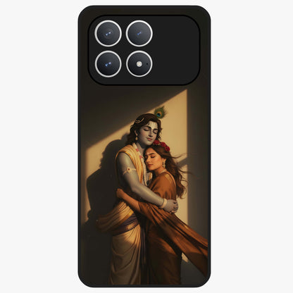 Divine Eternal Love Glass Case showing flat back view with spiritual love themed artwork and glossy glass finish.
