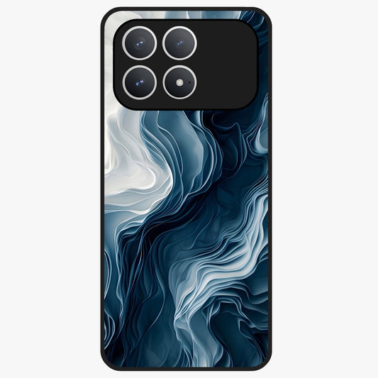 Ethereal Paper Marble Glass Case showing flat back view with soft marble paper texture artwork and glossy glass finish.