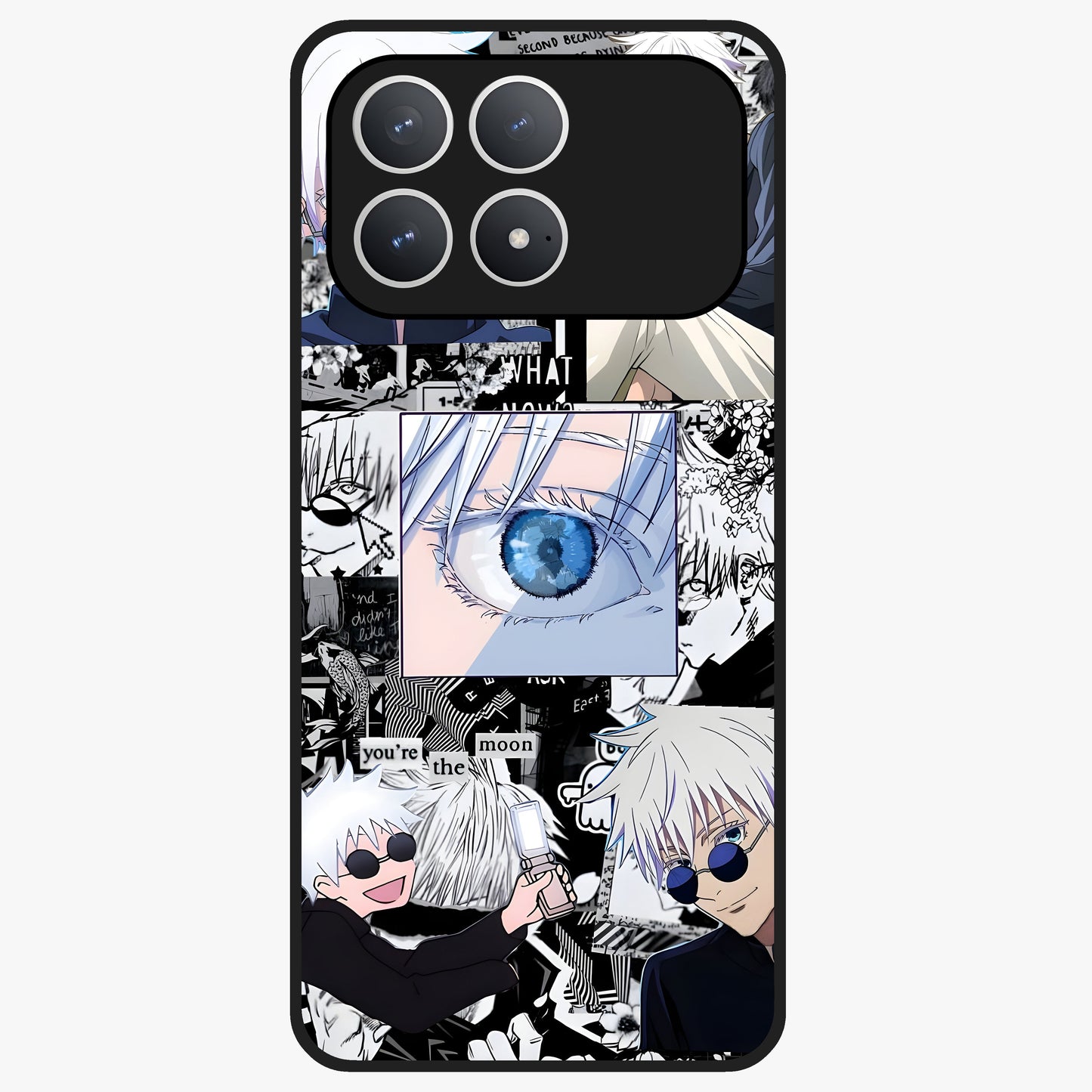 Infinity Sorcerer Chaos Glass Case showing flat back view with mystical sorcerer themed artwork and glossy glass finish.
