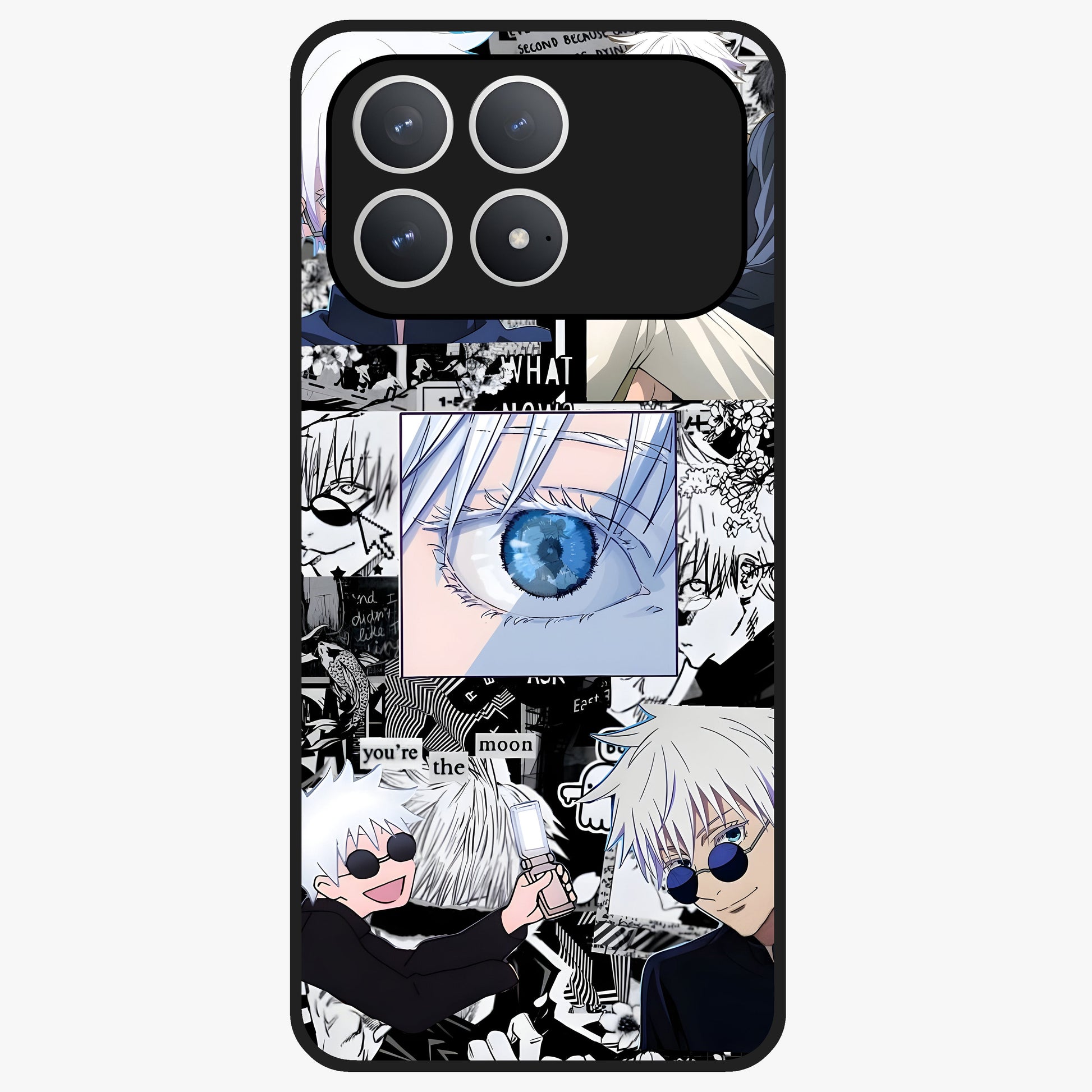 Infinity Sorcerer Chaos Glass Case showing flat back view with mystical sorcerer themed artwork and glossy glass finish.
