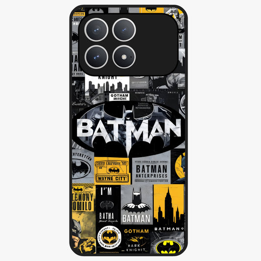 Knight Gotham Rise Glass Case showing flat back view with dark hero inspired artwork and glossy glass finish.