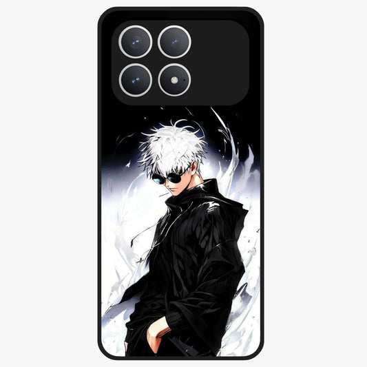Limitless Shadow King Glass Case showing flat back view with powerful shadow warrior artwork and glossy glass finish.
