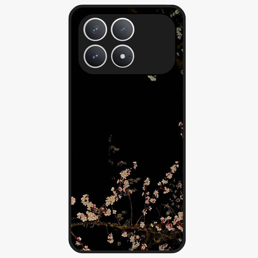 Petal Moon Light With Custom Name Glass Case showing flat back view with floral moonlight artwork and personalized name design.