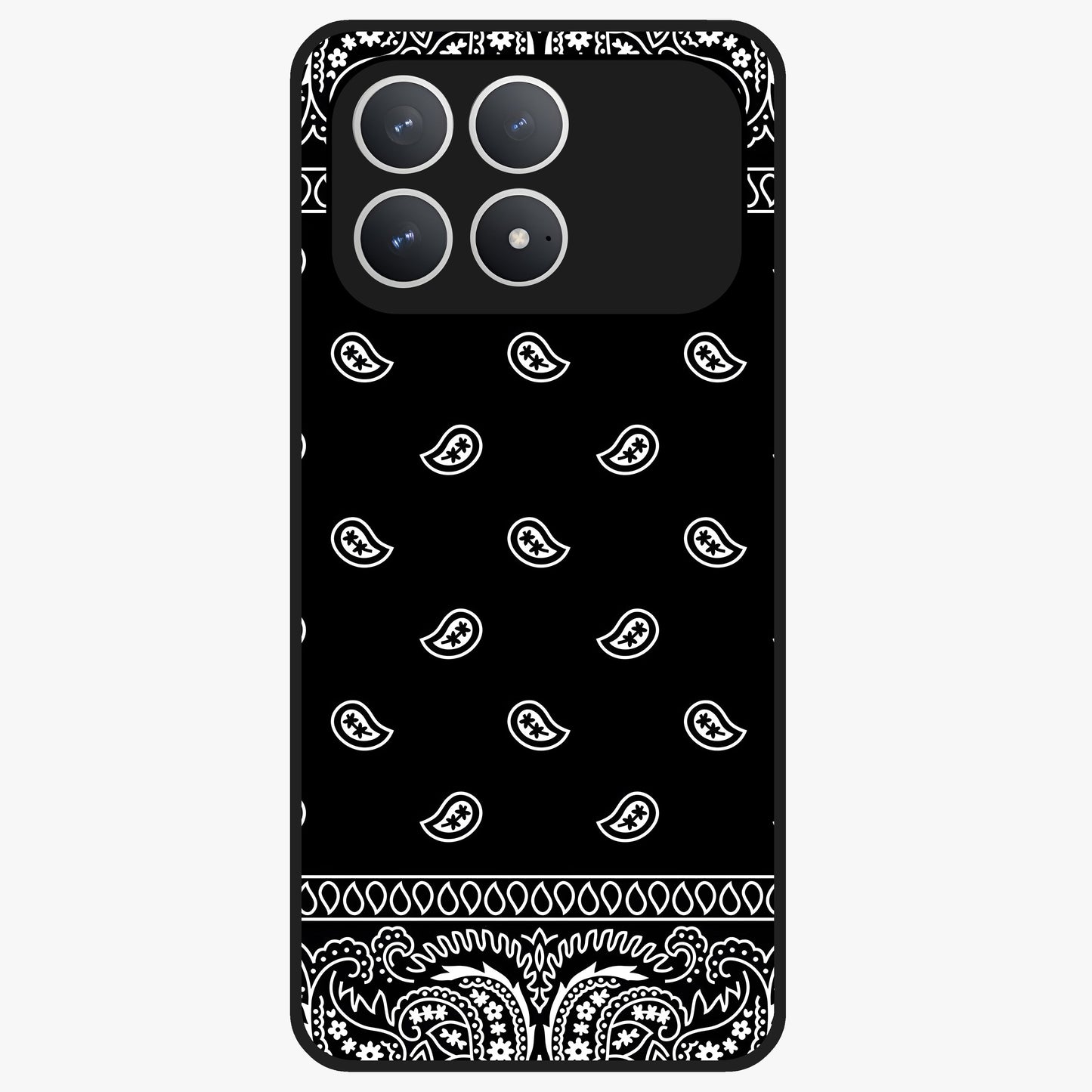Retro Rebel Threads Glass Case showing flat back view with vintage street style artwork and glossy glass finish.