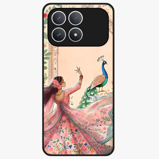 Royal Grace Muse Glass Case showing flat back view with elegant artistic artwork and glossy glass finish.