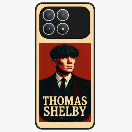 Vintage Mafia Authority Glass Case showing flat back view with bold vintage mafia inspired artwork and glossy glass finish.