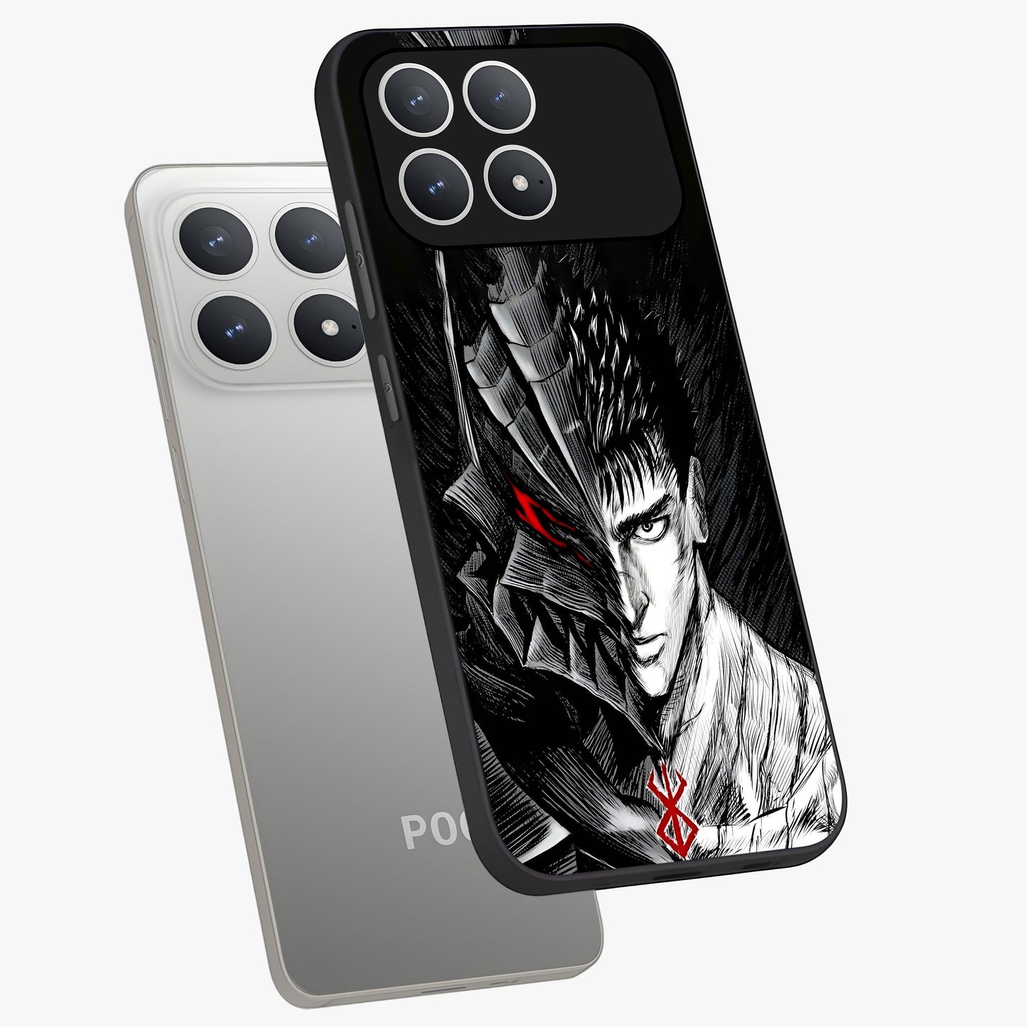 Berserker Blood Oath Glass Case displayed in angled mockup highlighting dark fantasy graphic design and powerful theme.