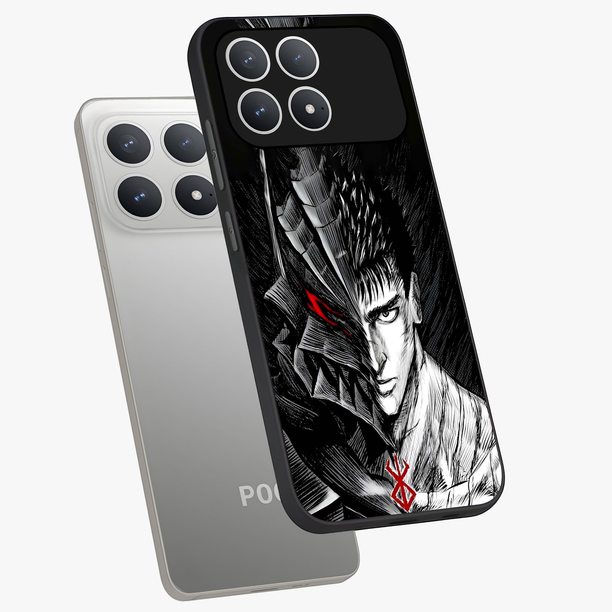 Berserker Blood Oath Glass Case displayed in angled mockup highlighting dark fantasy graphic design and powerful theme.