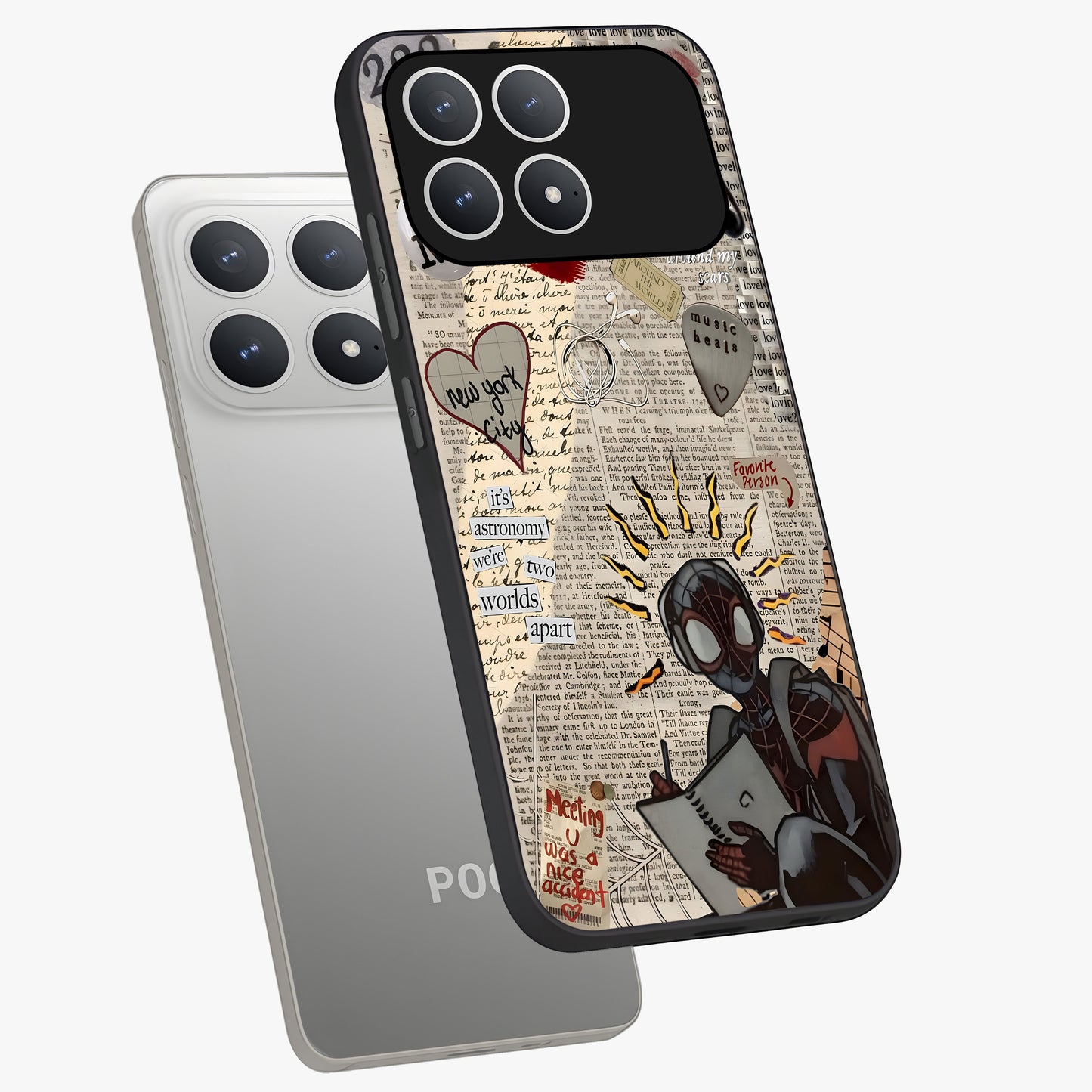 City Dream Sketch Glass Case displayed in angled mockup highlighting minimal city illustration with aesthetic sketch style.