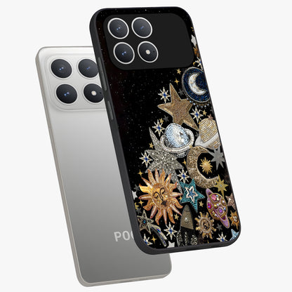 Cosmic Sparkle Dreams Glass Case displayed in angled mockup highlighting dreamy star sparkle design with celestial aesthetic.