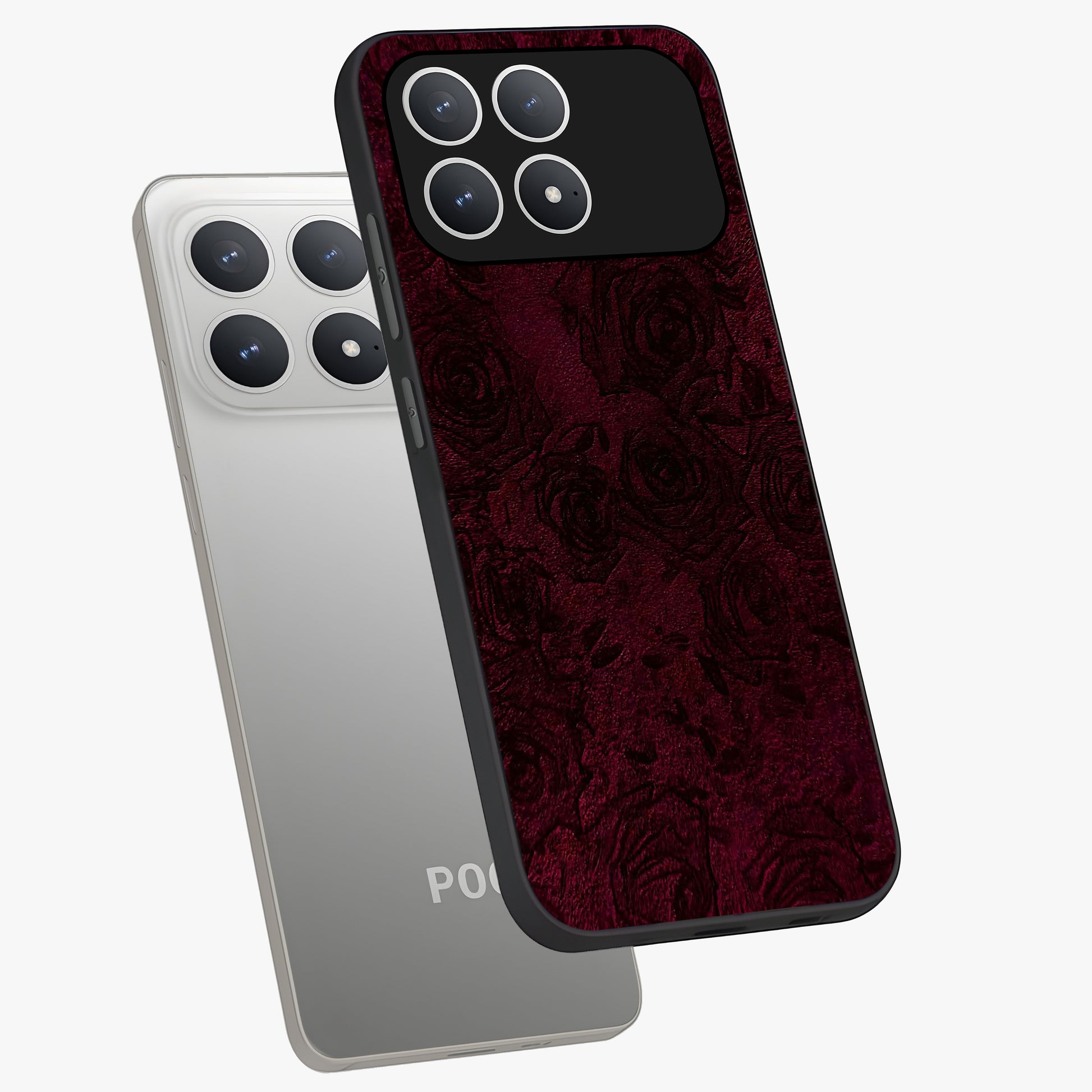 Crimson Fade Flow Glass Case displayed in angled mockup highlighting smooth gradient design with modern aesthetic style.