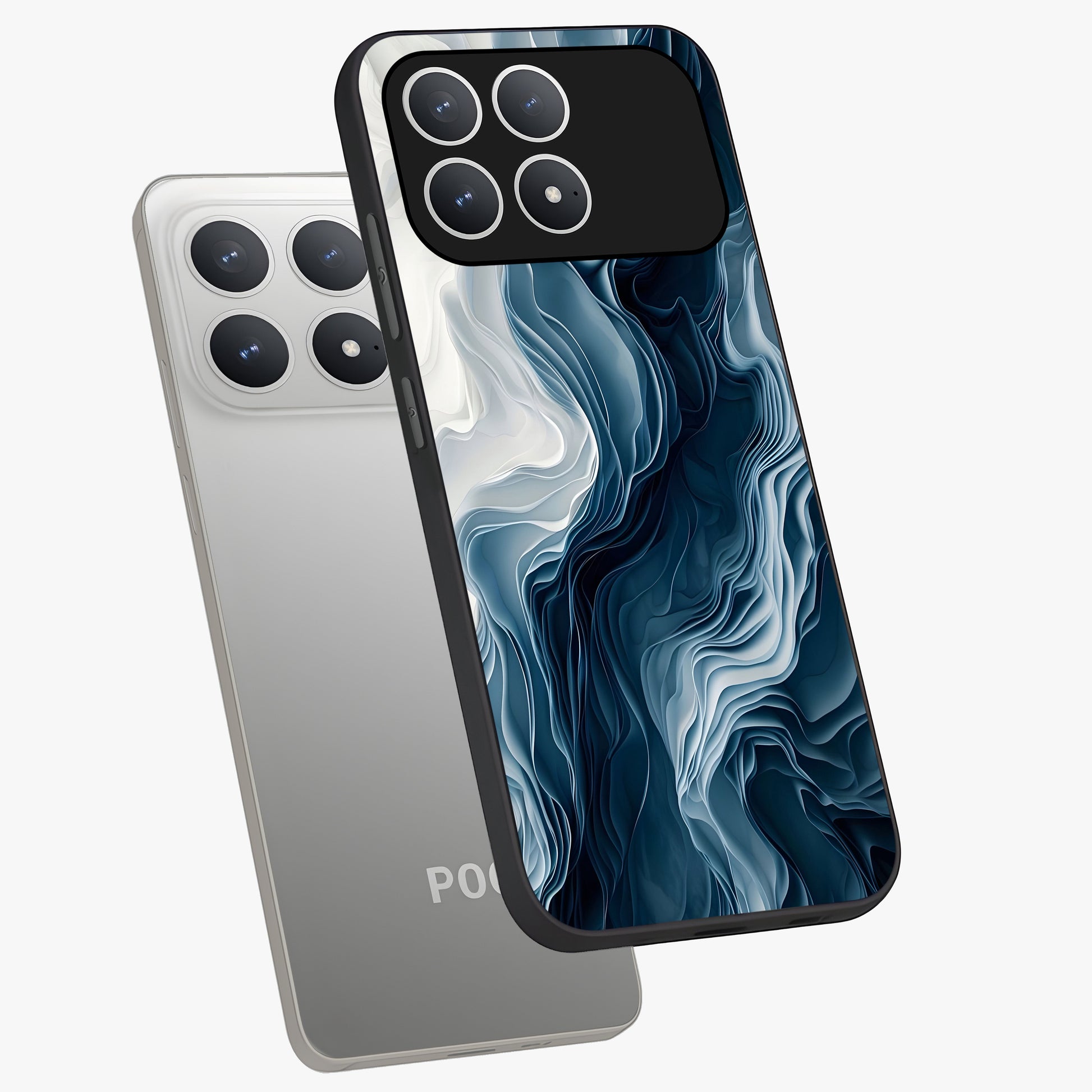 Ethereal Paper Marble Glass Case displayed in angled mockup highlighting elegant marble pattern with modern aesthetic style.