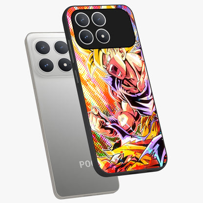 Firing Goku Glass Case displayed in angled mockup highlighting dynamic anime character design with action aesthetic.