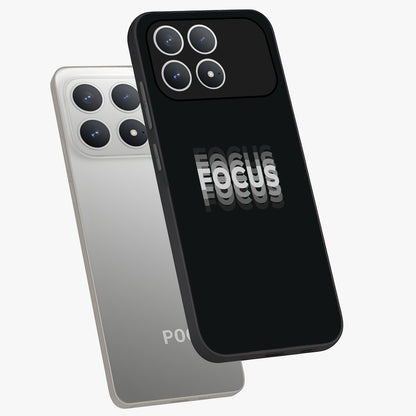 Focus Mode On Glass Case displayed in angled mockup highlighting clean minimal text artwork with modern aesthetic style.