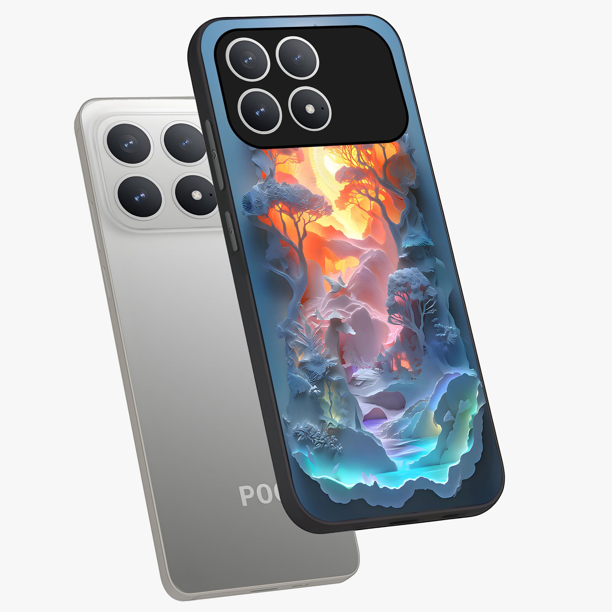 Glow Forest Portal Glass Case displayed in angled mockup highlighting mystical forest design with magical glowing aesthetic.
