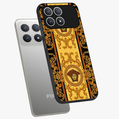 Golden Lotus Glow Glass Case displayed in angled mockup highlighting radiant lotus illustration with spiritual aesthetic.